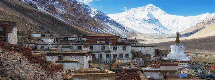 Mt. Everest and Rongbuk Monastery