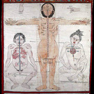 V0036134 Three anatomical figures from Tibet
