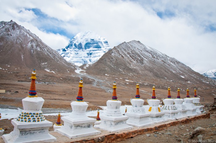 Mt. Kailash North face and stupas in Dhirapuk monastery