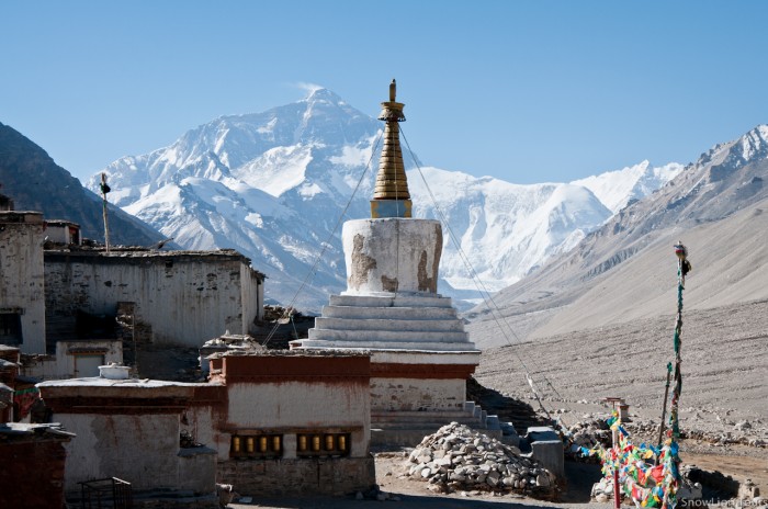 Mt.Everest view from Rongbuk Monastery