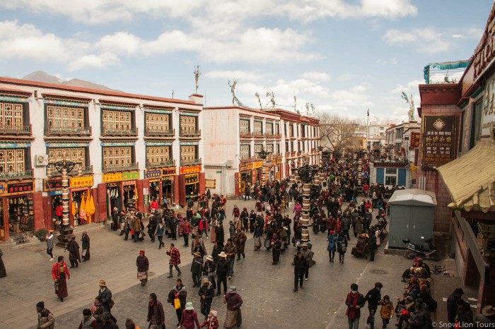 pilgrims in Barkhor street Lhasa