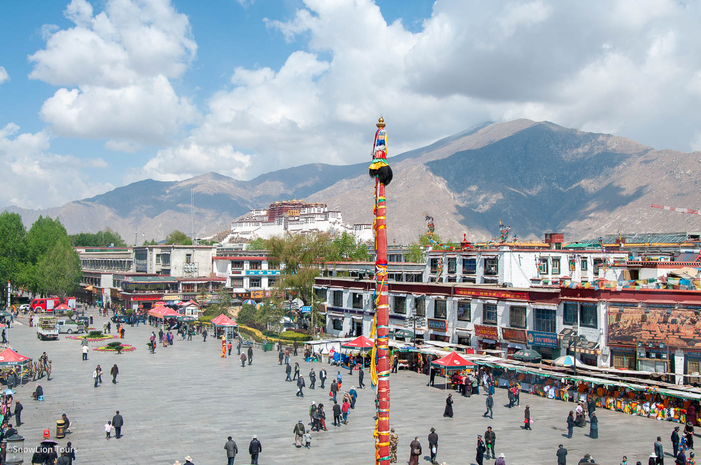 Potala Place from Jokhang Temple in Lhasa, Tibet. 