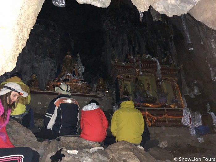 Meditating inside the cave