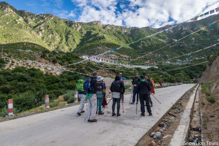 Preparing for hiking in Tibet