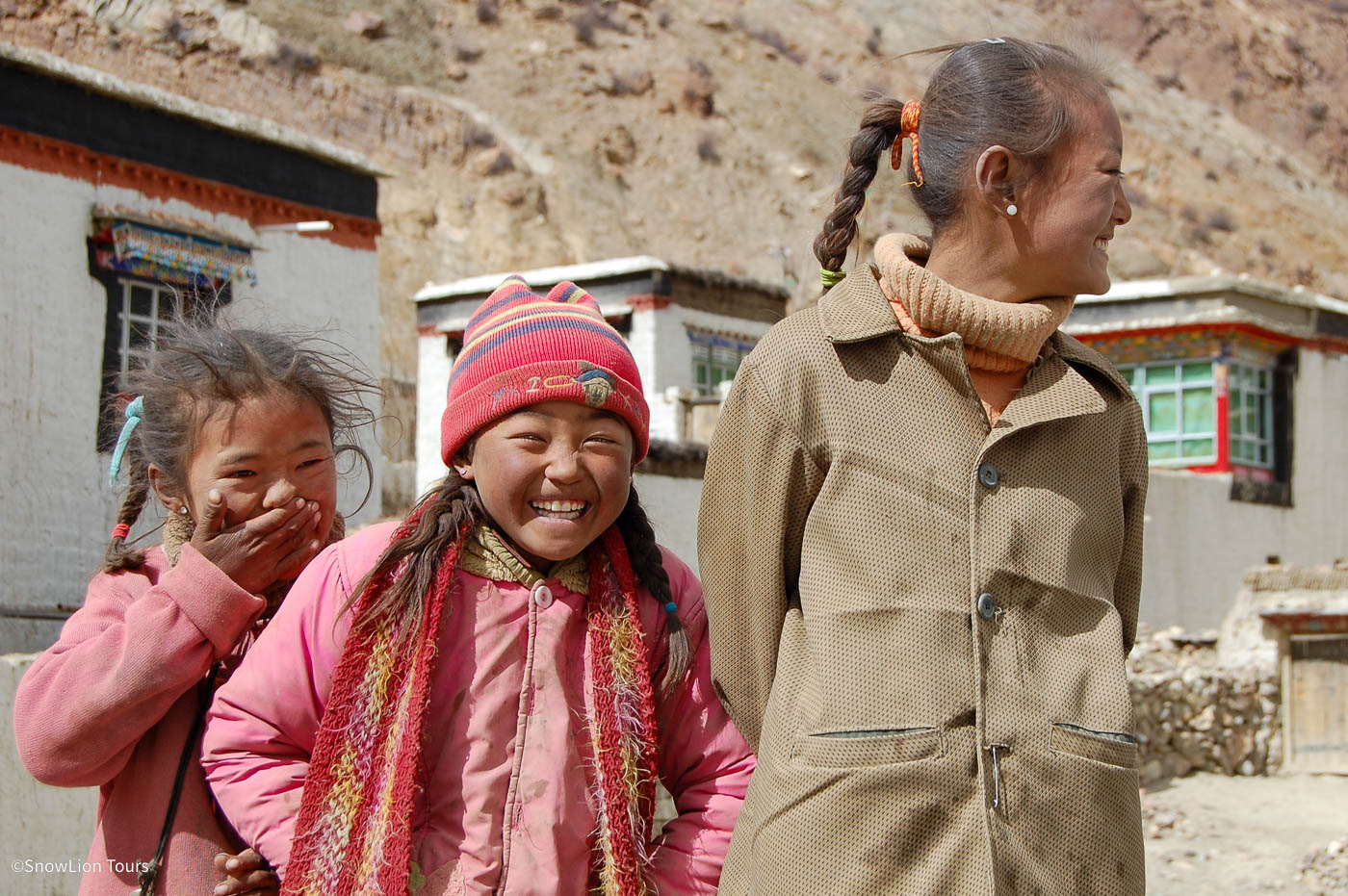 tibetan girls on the tour from Nepal to Tibet Tour